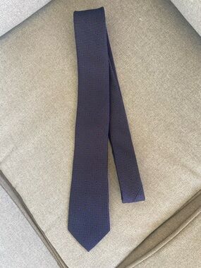 Express Navy Tie with Purple Paisley Dots